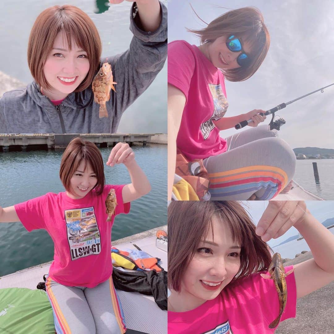 のインスタグラム：「ロケでした🐡🐡めっちゃ楽しかった💜❤️💛 みんな、釣りするのかな^ - ^  #lalasweet #youtube  #釣りガール #釣り」