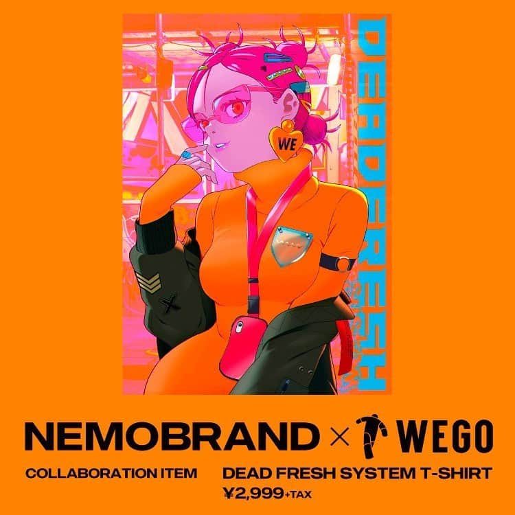 WEGOさんのインスタグラム写真 - (WEGOInstagram)「NEMOBRAND×WEGO  COLLABORATION ITEM ON SALE! . ✔︎DEAD FRESH SYSTEM T-shirt ¥3,229(tax in) . 話題のイラストレーター「NEMOBRAND」とWEGOのコラボレーションアイテムをオンラインストア限定で発売中！ . #nemobrand  #WEGO #collaboration」5月22日 14時33分 - wego_official