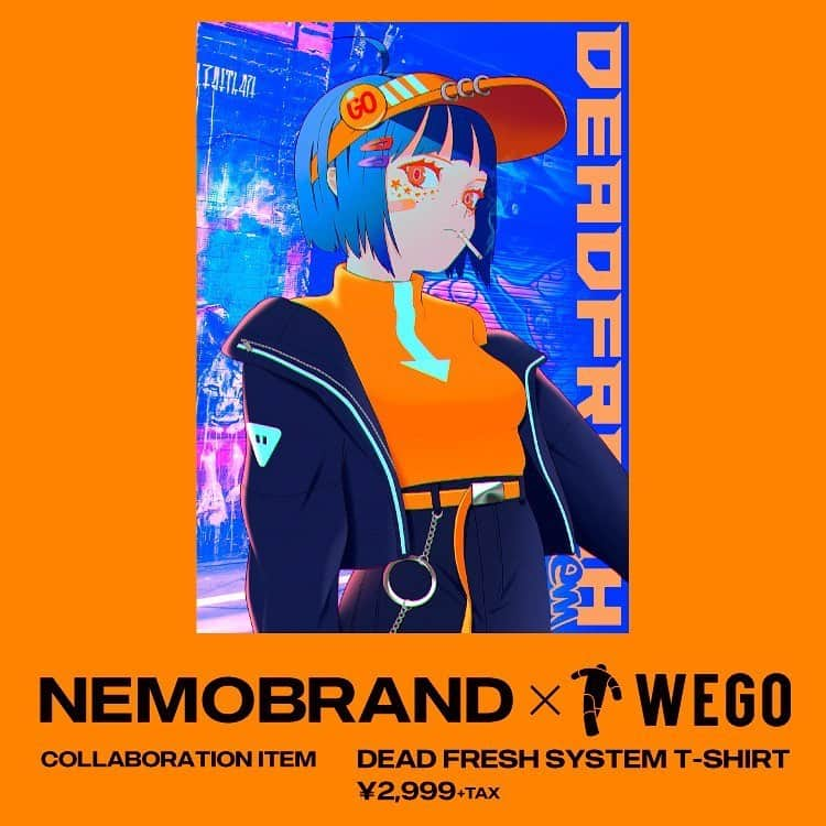 WEGOさんのインスタグラム写真 - (WEGOInstagram)「NEMOBRAND×WEGO  COLLABORATION ITEM ON SALE! . ✔︎DEAD FRESH SYSTEM T-shirt ¥3,229(tax in) . 話題のイラストレーター「NEMOBRAND」とWEGOのコラボレーションアイテムをオンラインストア限定で発売中！ . #nemobrand  #WEGO #collaboration」5月22日 14時33分 - wego_official