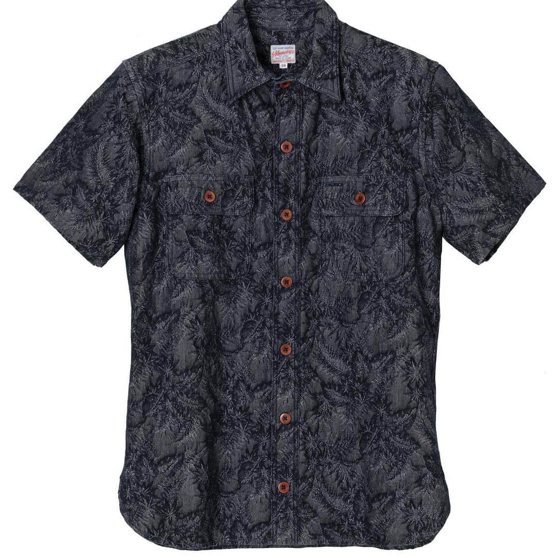 momotarojeansのインスタグラム：「06-084 Indigo jacquard s/s shirts」