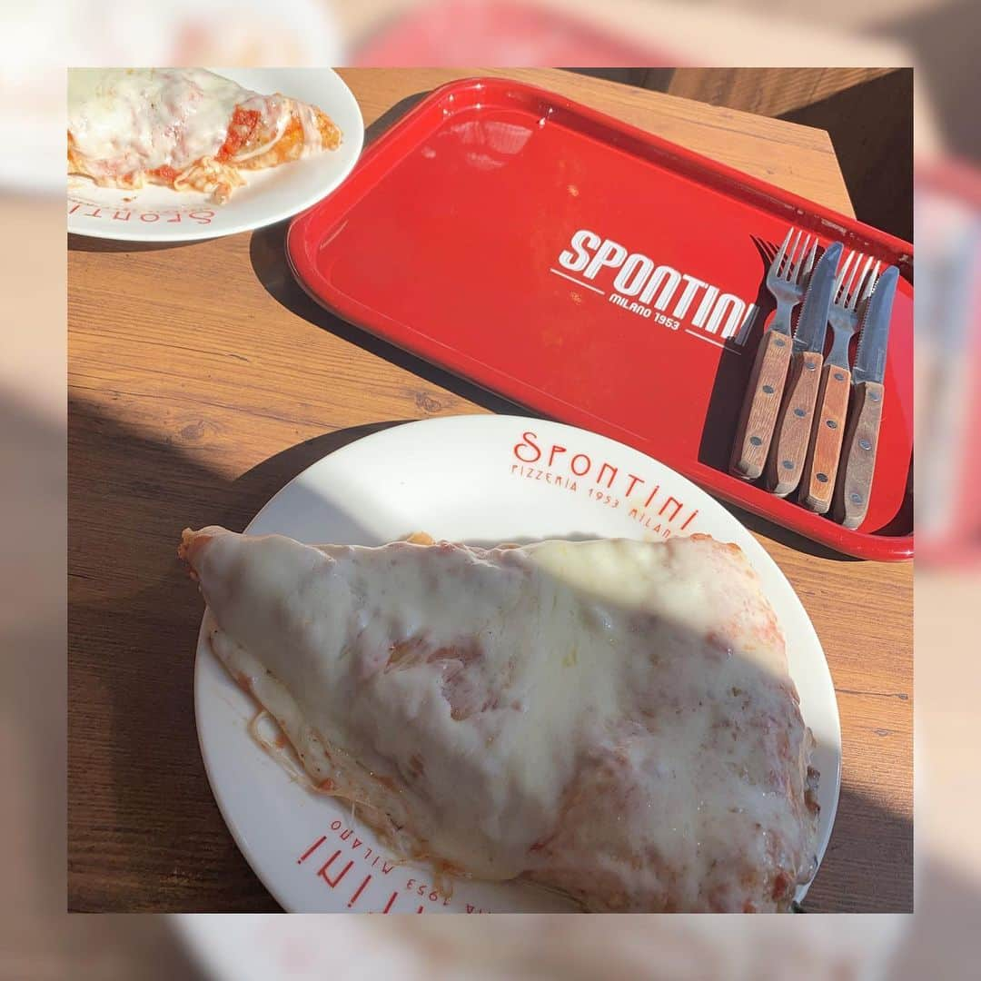 ericaさんのインスタグラム写真 - (ericaInstagram)「#spontini ﻿ ﻿ ピザ大好き🍕﻿ 宅配ピザも好きだけど、スポンティーニのチーズたっぷりピザが食べたいな〜🧀」5月22日 20時00分 - dngnchan