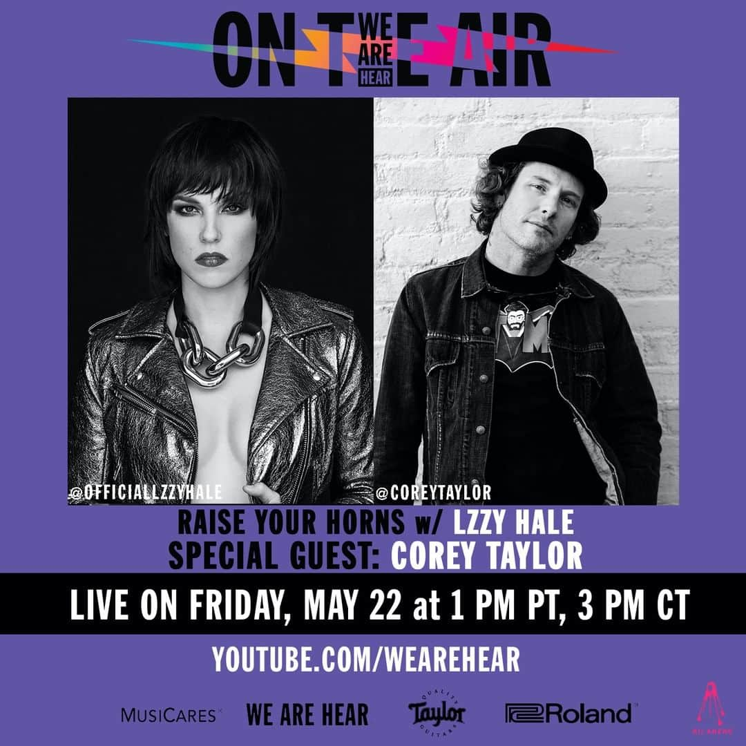 コリィ・テイラーさんのインスタグラム写真 - (コリィ・テイラーInstagram)「I'll be live with @officiallzzyhale on her weekly web show Raise Your Horns in ONE HOUR. Cancel all your plans and join us by clicking the link in my bio. We'll see you there.」5月23日 4時01分 - coreytaylor