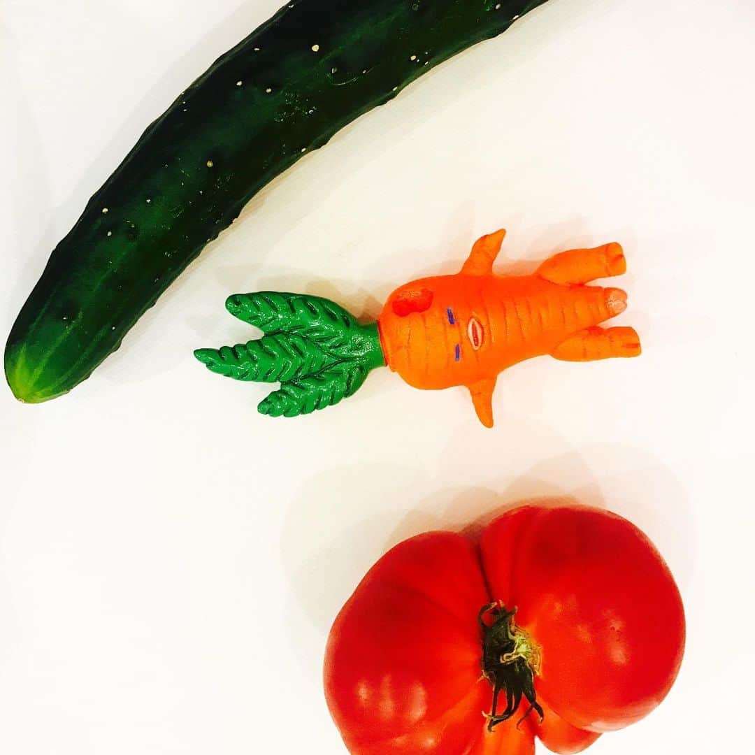 デハラユキノリのインスタグラム：「新しいソフビ ボッキにんじん new sofuvi Erected carrot #dehara  #deharayukinori  #erect  #carrot」