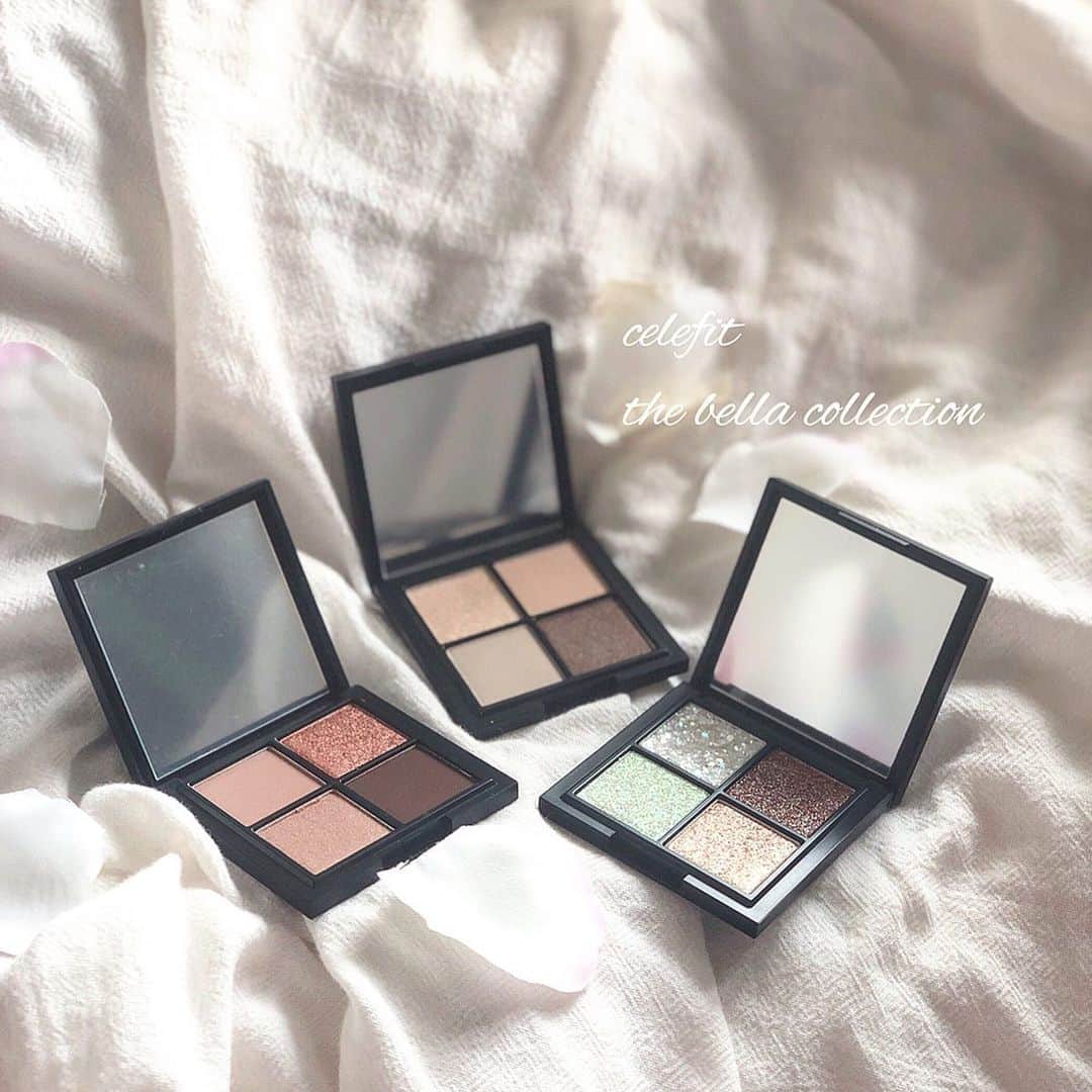 菊池かなこのインスタグラム：「. 毎回かわいい @celefit.jp の韓国アイシャドウ BELLA COLLECTION🌸 . . #01 は赤みの入ったブラウン系のセット #02 は薄めのオフィスでも使いやすいベージュ系のセット #03 はキラキラのグリッターセット✨ . . Qoo10と楽天で購入できます ⌣̈⃝ . https://www.qoo10.jp/g/675882182 https://item.rakuten.co.jp/celefitclub/10000016/ . . ୨୧┈┈┈┈┈┈┈┈┈┈┈┈┈┈┈┈┈୨୧ @celefit.jp @celefit_official #bellacollection#celefit#韓国コスメ #アイシャドウ#グリッターシャドウ#グリッターメイク」