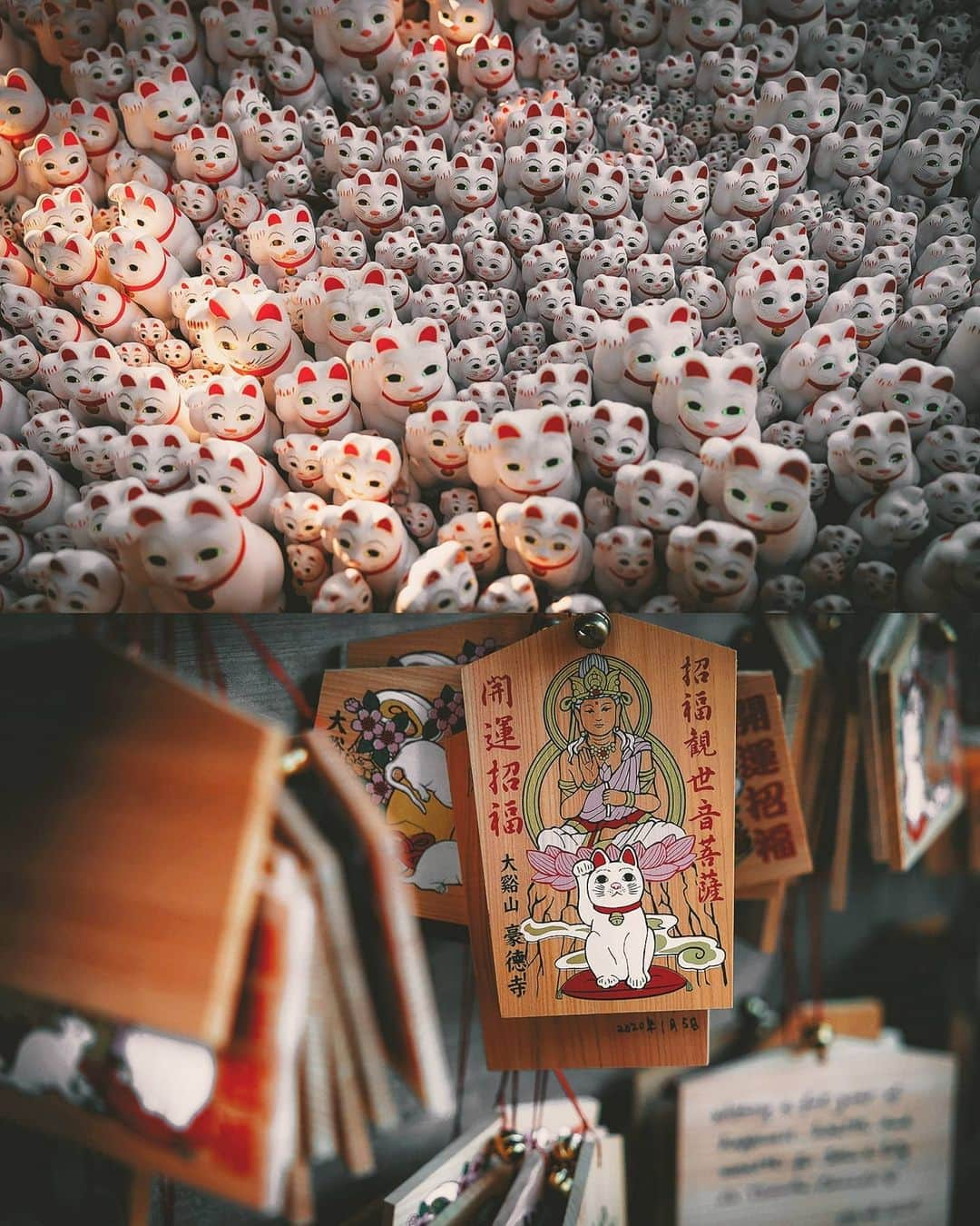 Berlin Tokyoさんのインスタグラム写真 - (Berlin TokyoInstagram)「Thousands of Maneki-neko (beckoning cat) figurines taking on the glow of the evening sun in Tokyo’s most peculiar temple. . The Maneki Neko of Gyotoku-ji is formally called the "Blessed Cat" and is dedicated as a reward for fulfilling a wish.  More than 1,000 beckoning cats are enshrined here. . . . These photos were taken with an EOS-R and RF 24-70mm f2.8 lens borrowed from @eos_canonjp . I'm still not a big fan of mirrorless cameras, but the lens is very sharp and bokeh is beautiful. . . #hellofrom Gyotoku-ji #tokyo , #japan」5月23日 21時19分 - tokio_kid