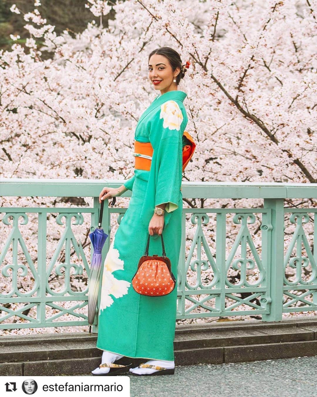 金沢着物レンタルshop心結〜kokoyui〜さんのインスタグラム写真 - (金沢着物レンタルshop心結〜kokoyui〜Instagram)「The gorgeous turquoise kimono looked great on you! We will repost this beautiful picture with cherry blossoms. We look forward to seeing you again in the near future! . . #Repost @estefaniarmario with @make_repost ・・・ 👘Kimono: 𝗔 𝗽𝗶𝗲𝗰𝗲 𝗼𝗳 𝗮𝗿𝘁 𝗳𝗿𝗼𝗺 𝗮 𝗽𝗶𝗲𝗰𝗲 𝗼𝗳 𝗰𝗹𝗼𝘁𝗵✨🌸 • • • • • • • • #kimono #kimonostyle #kimonofashion #kimonos #silkkimono #kimonorobe #kimonodress #kimonogirl #kimonolove #kimonogirls #うぶや #きもの @kokoyui_kimono #obiwankenobi #geishagirl #geishastyle #着物 #着物女子 #furisode #芸者 #kurotomesode  #geisha #maiko #geishas #振袖 #金沢城 #kanazawajapan #kanazawa #kanazawacastle #金沢」5月23日 14時02分 - kokoyui_kimono
