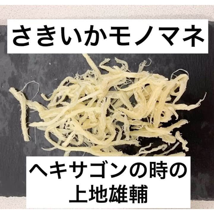 上田純樹のインスタグラム：「『さきいかモノマネ』 ヘキサゴンの時の上地雄輔  #上地雄輔 さん #ヘキサゴン #ブログ楽しみに読んでた #神児遊助 #この後美味しく頂きました #眉二本ライン剃り」