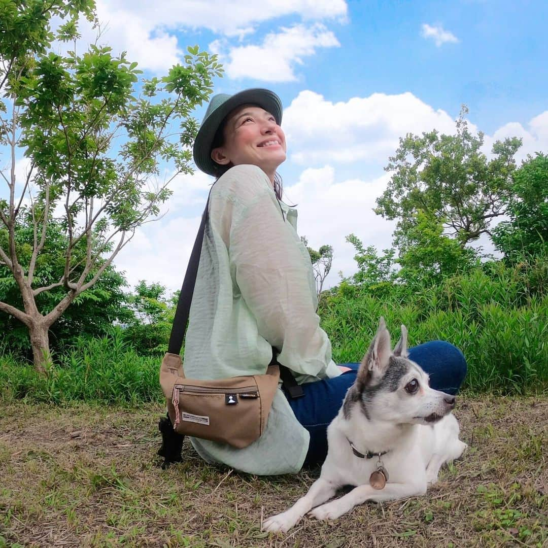 芳美リンさんのインスタグラム写真 - (芳美リンInstagram)「﻿ お散歩コーデ🐶﻿ ﻿ 斜めがけしても💮ウエストポーチとしても💮﻿ な、@aplysia.camp　のバック！ ﻿ 手ぶらでになれるので、抱っこちゃんのトイのお散歩に最適！（笑）﻿ 旅行でも、使いやすそう！﻿ ﻿ お散歩用の袋ケースがめちゃくちゃ使いやすい！﻿ お散歩バックの中の、﻿ ビニール袋ちらかりがちなので。（笑）﻿ ﻿ ﻿ ﻿ 帽子は、﻿ @nakota_official ﻿ @pal_proseverse_official のシアーシャツと色味を合わせてみました。﻿ ﻿ 両方好きな色味♥﻿ ﻿ #お散歩#お散歩コーデ﻿ #ハイキング#山ガール #アウトドア女子#アウトドア #犬のいる暮らし#シアーシャツ#ootd#懸賞生活#カジュアルコーデ」5月23日 19時30分 - lynn.lynn5