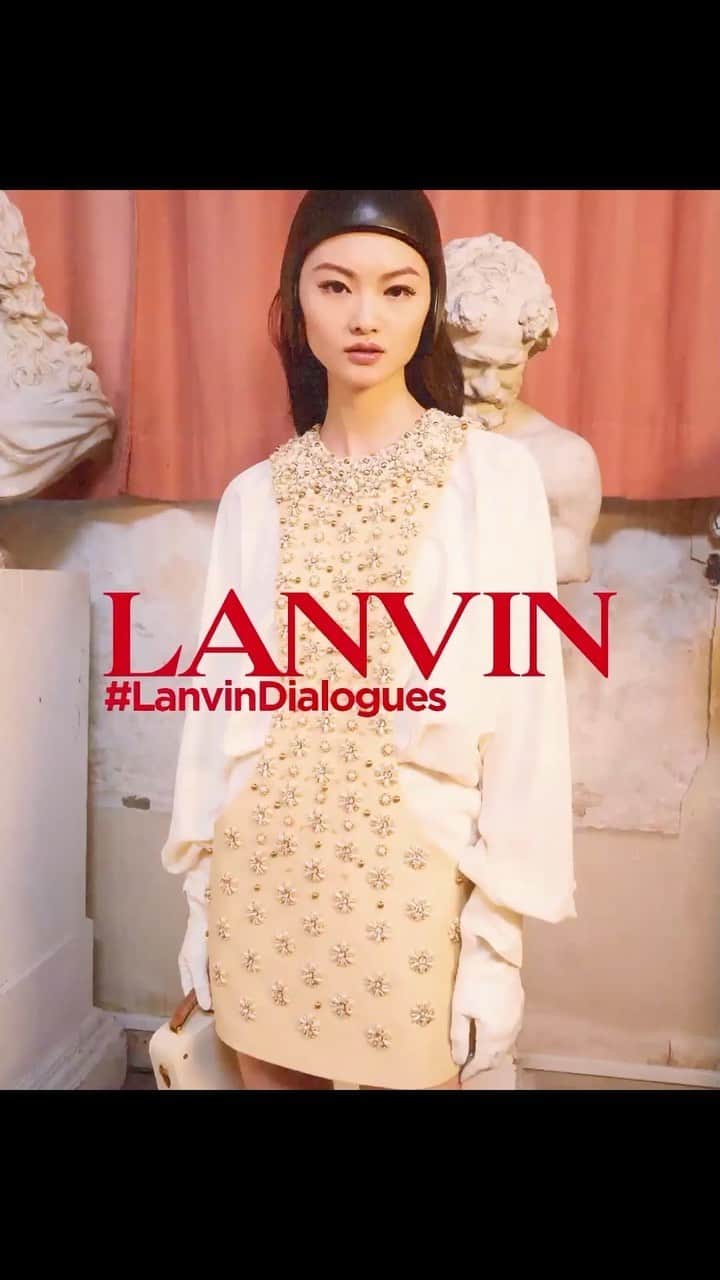 ランバンのインスタグラム：「Fifth episode: EMBELLISHMENT "Embellishment was, and still is, so integral to the house of Lanvin: how to achieve the beauty of effect - with pattern and light - and to imagine the wearer's movement. The sample books in the archive give us a clue to the wealth of skills developed for the collections, but also of experimentation (some found here were never used). Bows run through the archive, as delicate fastenings, then abstracted as the essential feminine motif, and then find their way into new menswear collections - Bruno Sialelli keeping the archive alive through re-description, and re-interpretation." Judith Clark  We look at #Lanvin’s embellishment, through conversations between professor & exhibition-maker #JudithClark (@prefigured_), @Laure_Harivel, Head of Archives at Lanvin, #AdamPhillips, Psychoanalyst and Writer, and #AmydelaHaye, Professor of Dress History and Curatorship, all invited by Creative Director @BrunoSialelli to discuss Lanvin’s past and present from their home.  Full episode via @Lanvinofficial IGTV.」