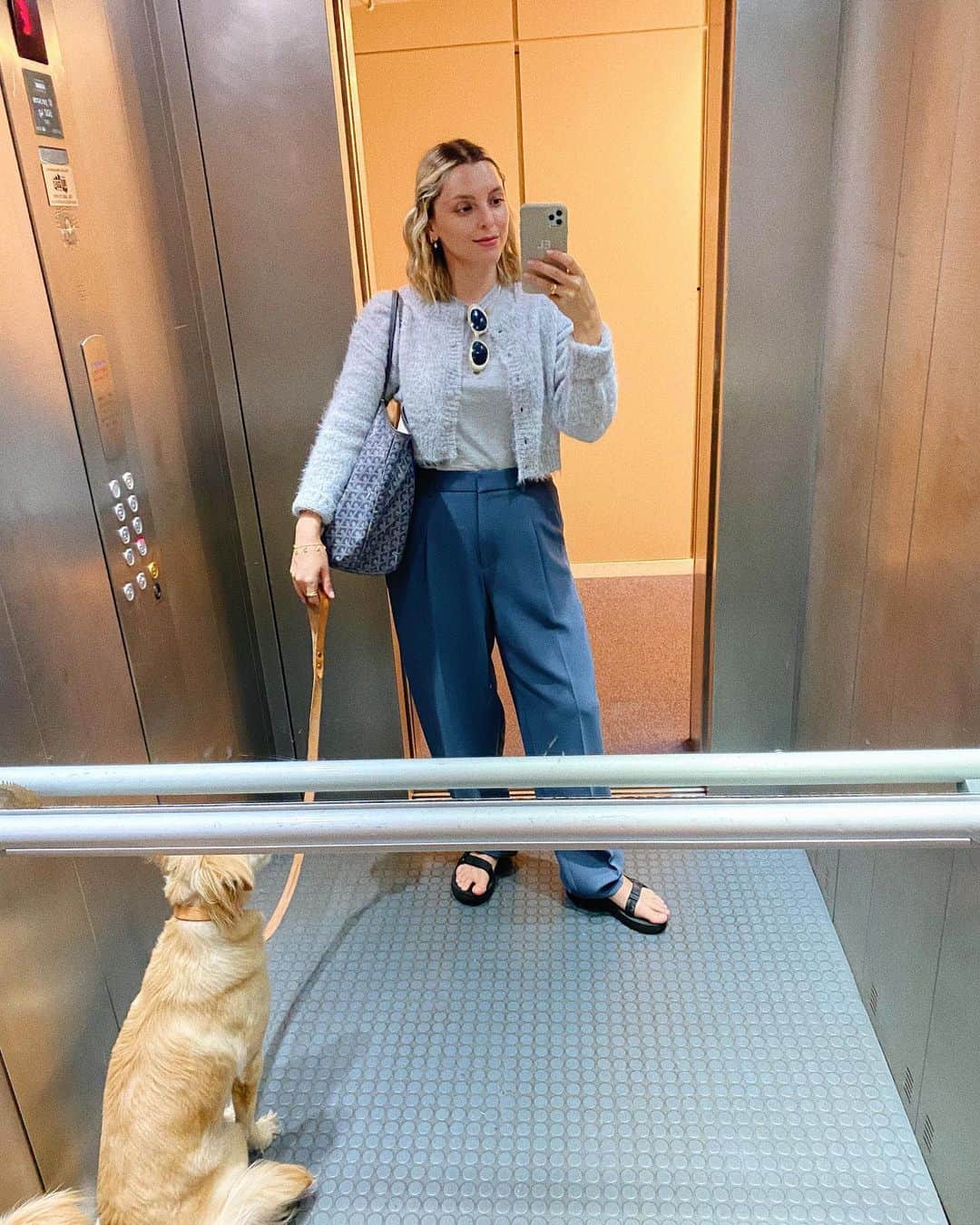 Estée Lalondeのインスタグラム：「Saturday stroll 🐾 #ELwears #ELelevator」