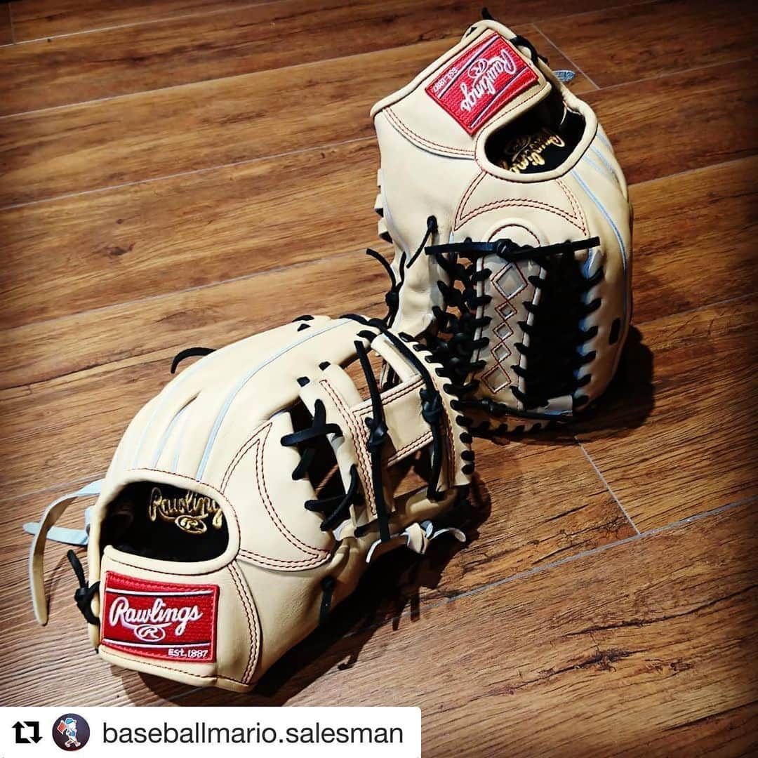 Rawlings Japanさんのインスタグラム写真 - (Rawlings JapanInstagram)「#Repost @baseballmario.salesman with @get_repost ・・・ ・ #ローリングス #Rawlngs #キャメル キャメルにローリングスの赤ロゴが抜群に合う。メーカーさんによる型付け済みサンプル御座います(^^) ・ ・ #スポーツマリオ#ベースボールマリオ#高校野球#甲子園#オーダーグラブ#オーダーグローブ#野球専門店 @rawlings_japan_llc」5月24日 10時11分 - rawlings_japan_llc