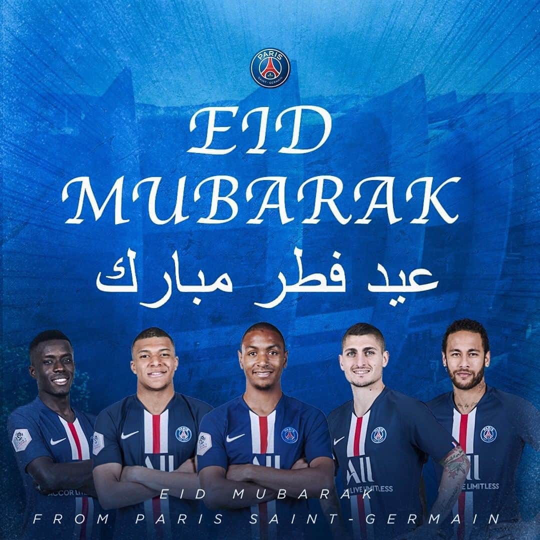パリ・サンジェルマンFCさんのインスタグラム写真 - (パリ・サンジェルマンFCInstagram)「Eid Mubarak to all our fans around the world! 🙏 ❤️💙 Bonne fête de l'Aïd El-Fitr à tous nos fans dans le monde ! 🙏 ❤️💙 💙❤️نادي باريس سان جيرمان⁩ يهنيء الأمة الإسلامية كافة بحلول #عيد_الفطر  كل عام وأنتم بخير! 🙏 #PSG #ParisSaintGermain #Paris #Football #EidMubarak #Aïd」5月24日 13時02分 - psg