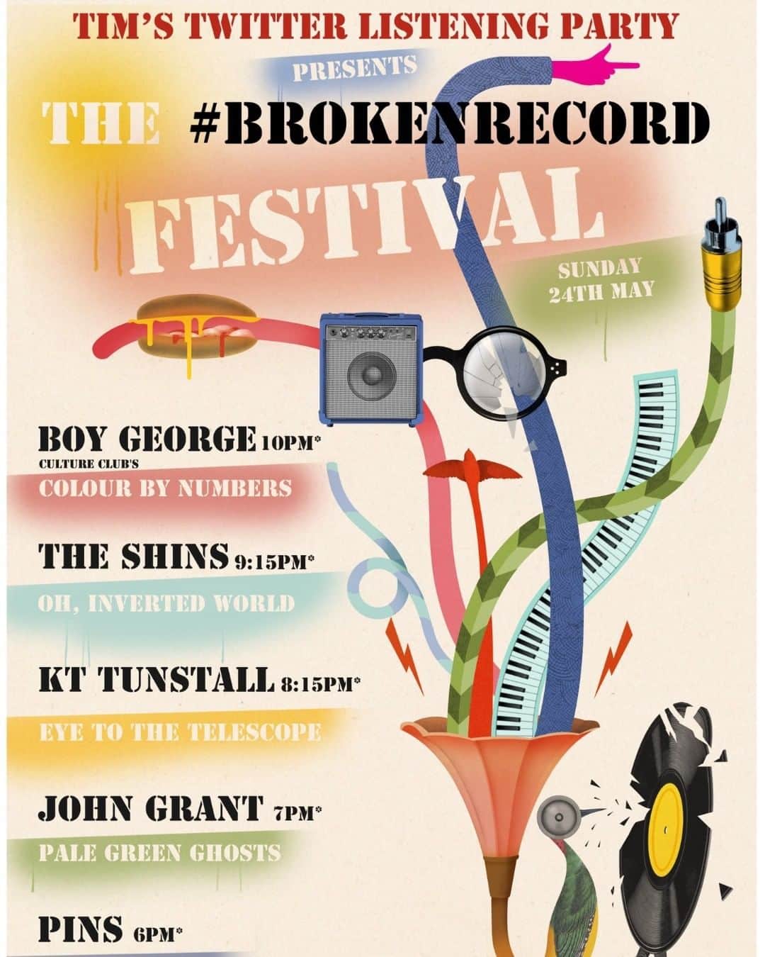 PRS for Musicさんのインスタグラム写真 - (PRS for MusicInstagram)「🎶 Tune into Tim Burgess's #TimsTwitterListeningParty today for the #BrokenRecord Festival!  Featuring @BoyGeorgeOfficial, @TheShins, @KTTunstall, @johngrantofficial, @WeArePins  Raising money for music creators in need as a result of COVID-19.  LINK IN BIO」5月24日 19時00分 - prsformusic