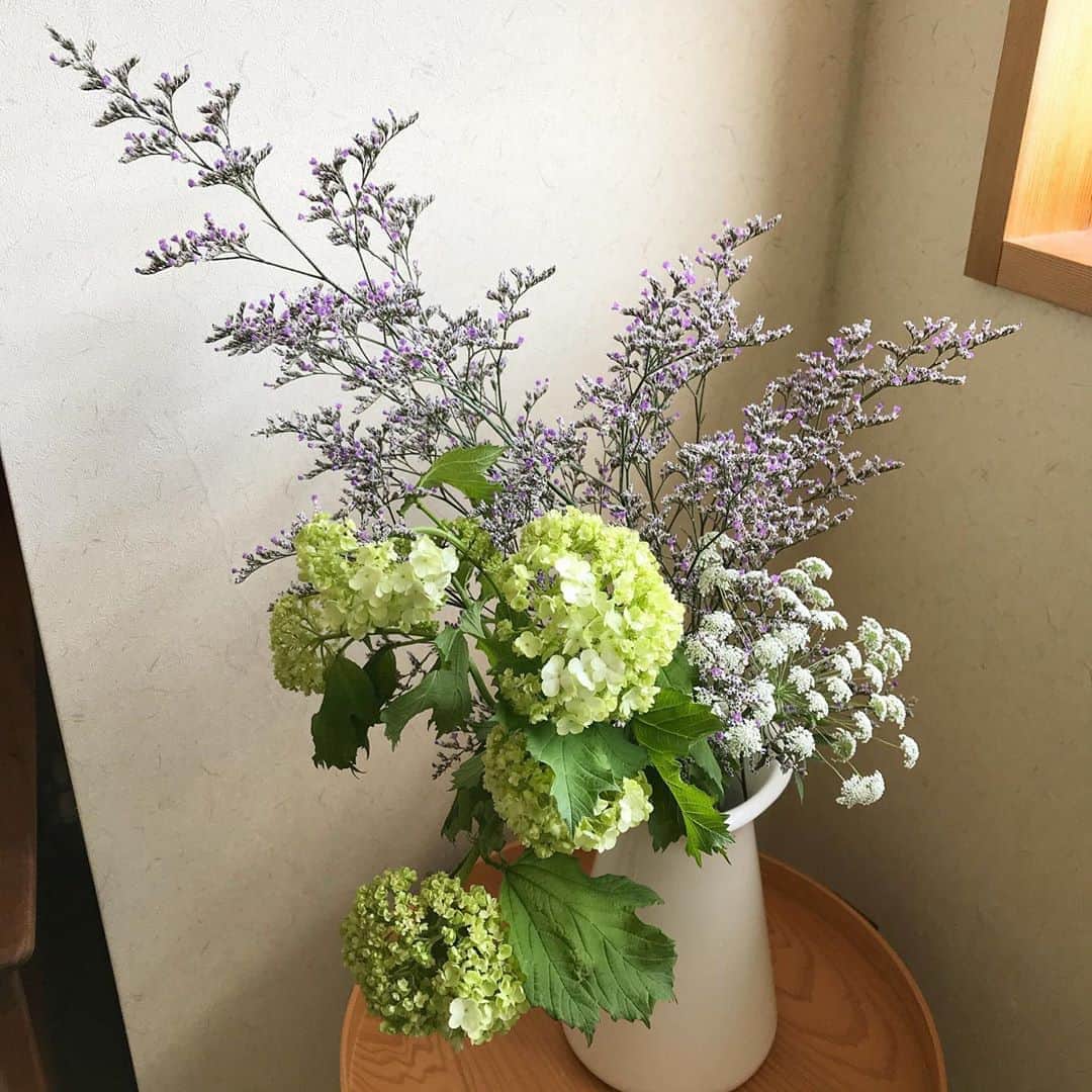 福田葉子さんのインスタグラム写真 - (福田葉子Instagram)「スーパーの店先でお花を買うのも今週まで？…だといいのですが。新しい生活が始まりますね。花は野にあるように…そんな基本を思い出しながら眺めています。 #flowers #flowerstagram #stayhome #お花　#花のある暮らし #新しい生活」5月24日 20時45分 - yoyoyokoko