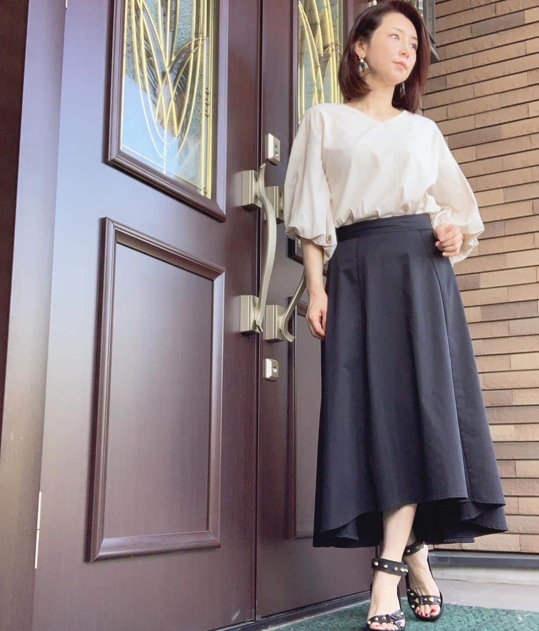 水谷雅子さんのインスタグラム写真 - (水谷雅子Instagram)「今日のコーデ✨ #トップス#adore #スカート#blenheim  #手作りマスク #オリジナルマスク#可愛いマスク #handmade #handmademask  #手作りピアス#handmade  #コーデ#ファッション#おしゃれさんと繋がりたい  #水谷雅子#水谷雅子beautybook50の私」5月24日 21時41分 - mizutanimasako
