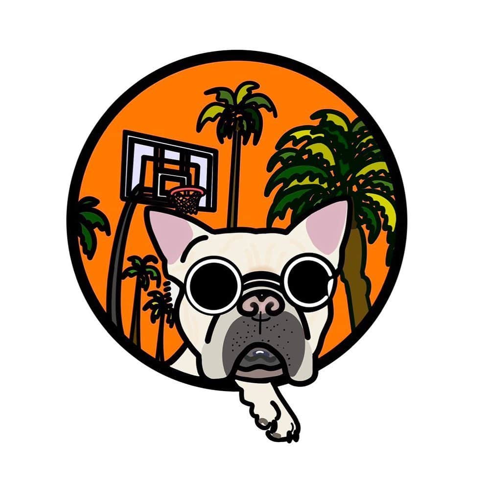 山田愛さんのインスタグラム写真 - (山田愛Instagram)「👩🏻‍🎨 @gajumarutada のロゴを作成させて貰いました！ 大福可愛すぎやしませんか🌴😍笑 ・ #logo #logodesigns #basketball  #basketballart #dog #palmtree #coconut #okinawa #procreate #ipadpro #applepencil #creative  #ロゴデザイン #ロゴ #バスケットボール」5月24日 22時45分 - aiyamada_