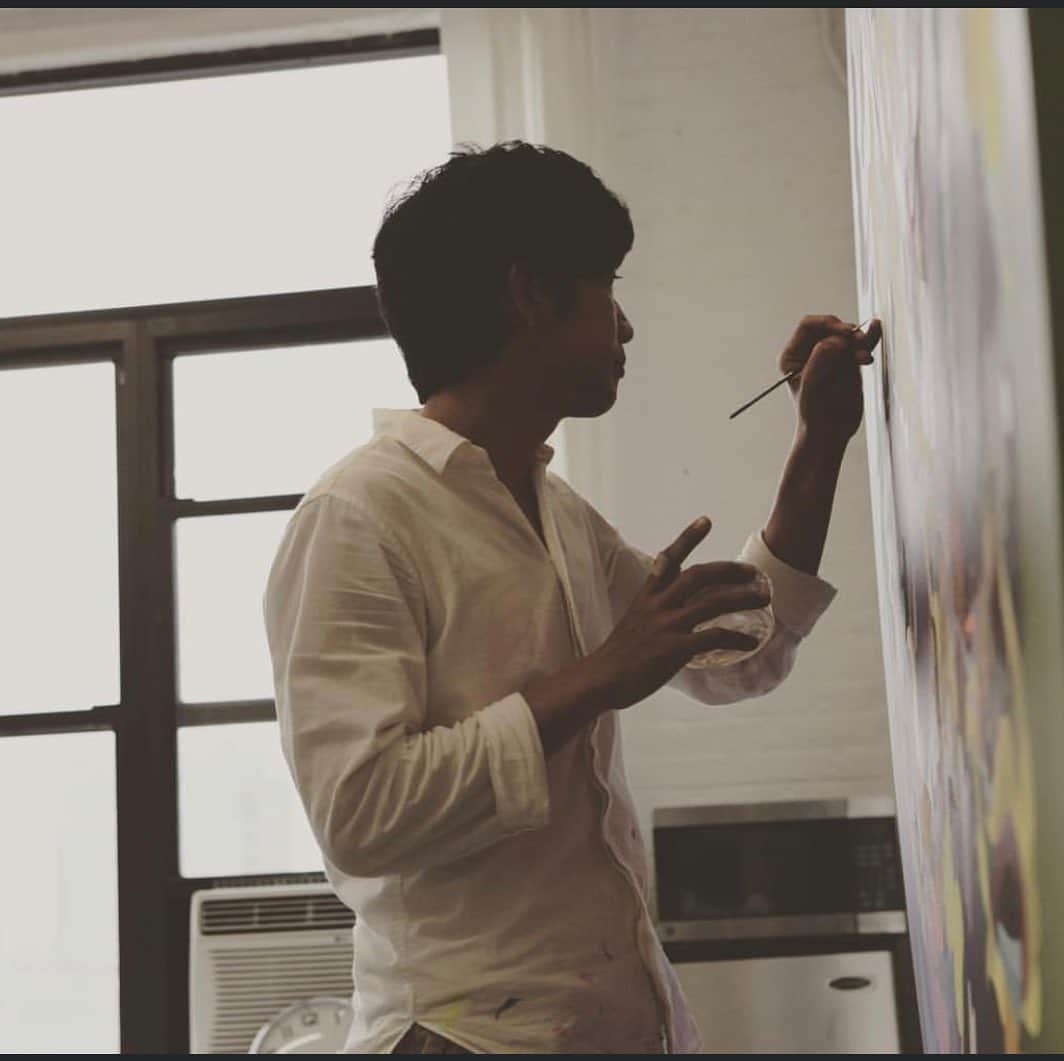 松山智一のインスタグラム：「Lockdown extended to 6/15?  Missing normal studio times #NYC #throwback2013」