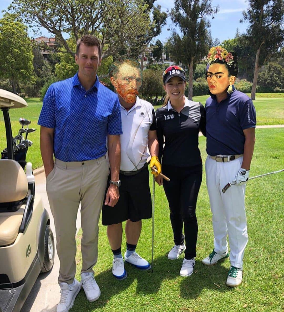 パク・ヒヨンさんのインスタグラム写真 - (パク・ヒヨンInstagram)「Who is going to WIN! I found old photos :) I love watching golf🧡 #tombrady #rivieracountryclub  #philmickelson #matchplay #tigerandphil #thematch  #golf」5月25日 5時02分 - heeyounglpga