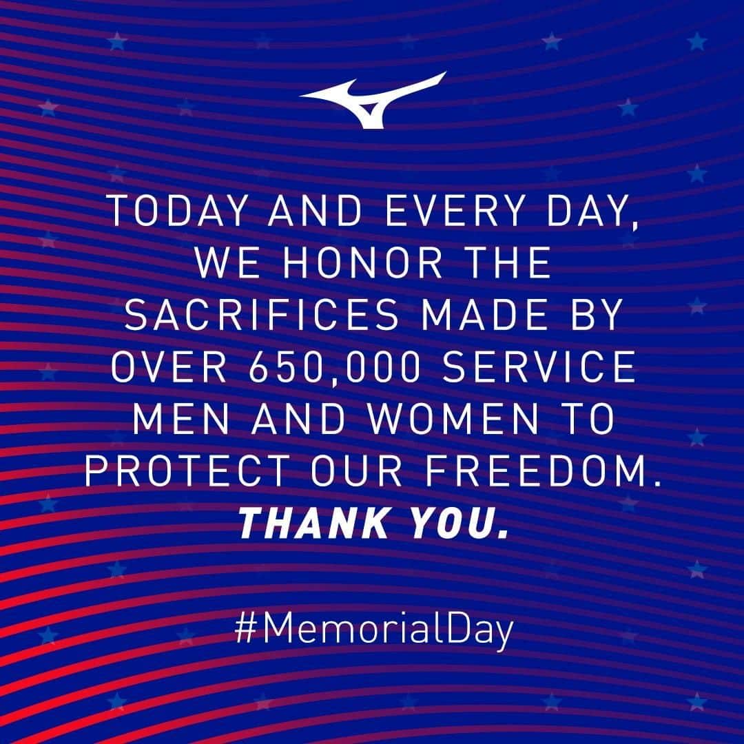 MizunoRunningさんのインスタグラム写真 - (MizunoRunningInstagram)「Throughout history, many people have sacrificed their own personal freedom in exchange for our country's freedom.  For Memorial Day, Mizuno honors the legacy for those who made that choice and made the ultimate sacrifice. #MemorialDay」5月26日 4時00分 - mizunorunningusa