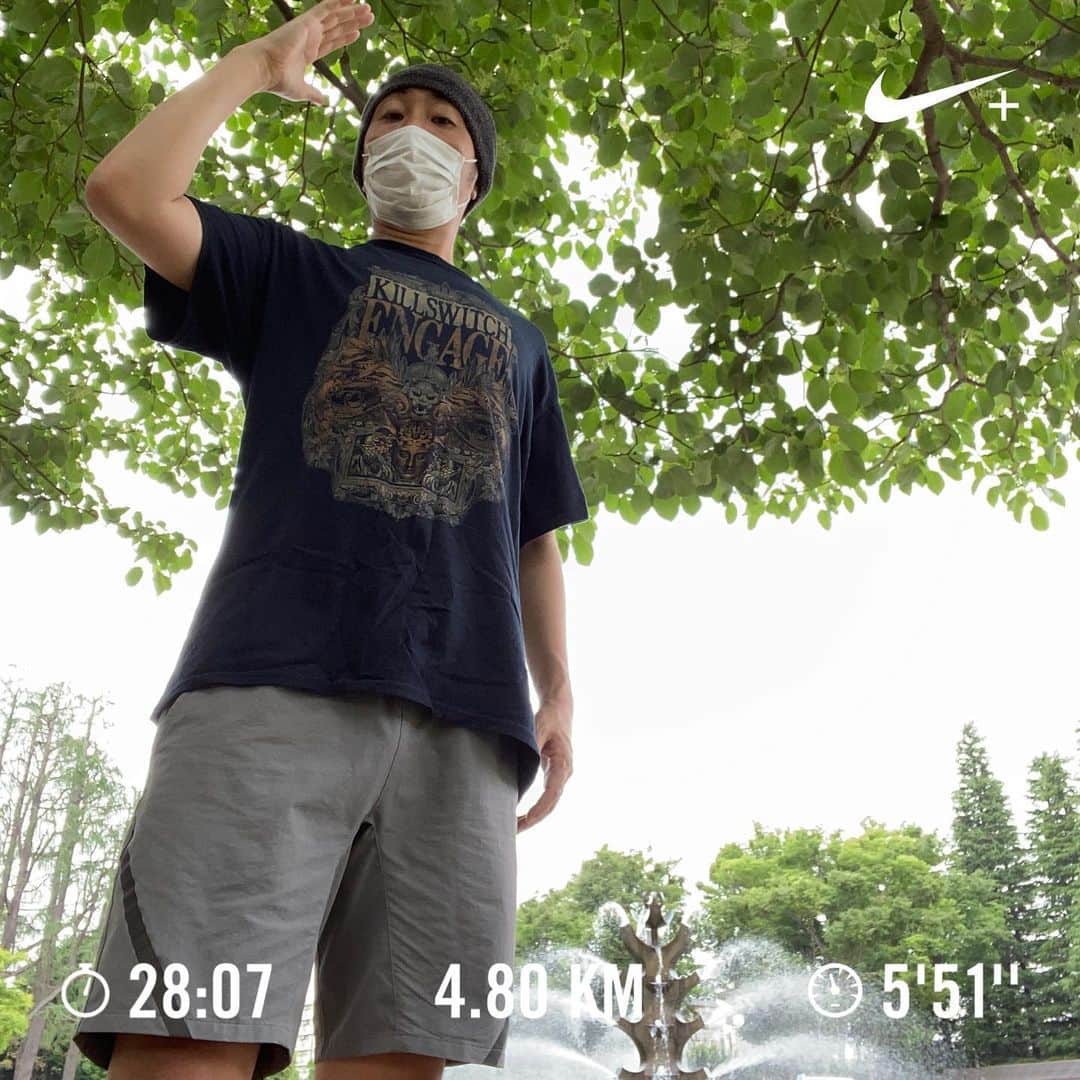 のインスタグラム：「今月は色々ありましたが無事（ガチ暇）100キロラン終了。  #ゆってぃ #ワカチコ #人力ランでしょう #ジャイアント馬場 スタイル #厄年でもないのに地獄みたいな月です #数えるだけで7つは地獄見てます #後半いい事ないと帳尻合わないぞ #ちっちゃくない事は気にするぞ #コロナふぁっく」