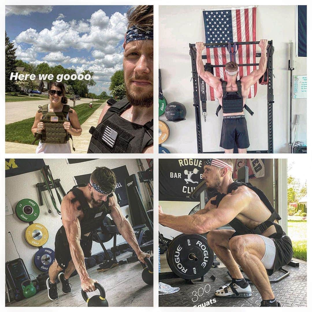 ライアン・ルアさんのインスタグラム写真 - (ライアン・ルアInstagram)「2020 #murph WOD with my partner @courtney_rua ... perfect day 🇺🇸🌤 #america #memorialday #usa #wod #fitnessjourney #fitnessmotivation #thankyou #service #power #strength #conditioning #mlb #picstich #goodediting #murphworkout #murphchallenge」5月26日 10時08分 - ryan_rua