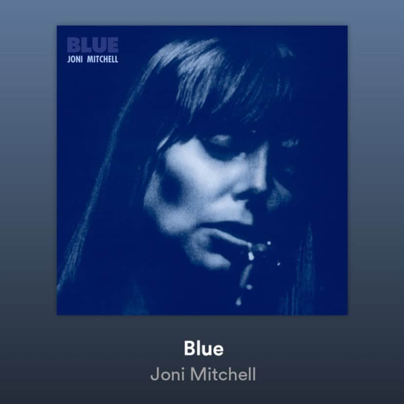 澤田かおりのインスタグラム：「#アルバムカバーチャレンジ #day3 📀  Joni Mitchell 「Blue」  ボストンの大学時代、弾き語りを始めた頃よく聴いていたのがジョニ・ミッチェル。なぜだろう、孤独や闇は人を惹きつけて離さないですね。」