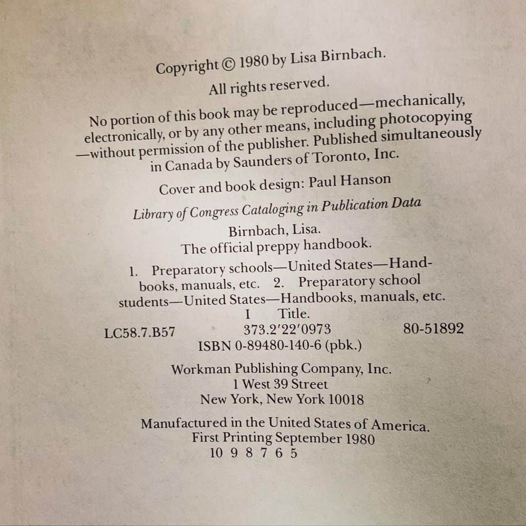 ニック･ウースタさんのインスタグラム写真 - (ニック･ウースタInstagram)「For day 6 of the #7daybookcoverchallenge #7daybookchallenge, I bring you “The Official Preppy Handbook”. This is a first edition from 1980, which means I have been carrying this around from Lawrence, KS (KU) to NY, Miami, LA and back to NY.  I actually met @lisa_birnbach at Fred’s during lunch, one summer day around 2015, because she liked my madras pants.  I guess you could say, old habits die hard. I challenge @michelleayressweeney」5月26日 23時06分 - nickwooster