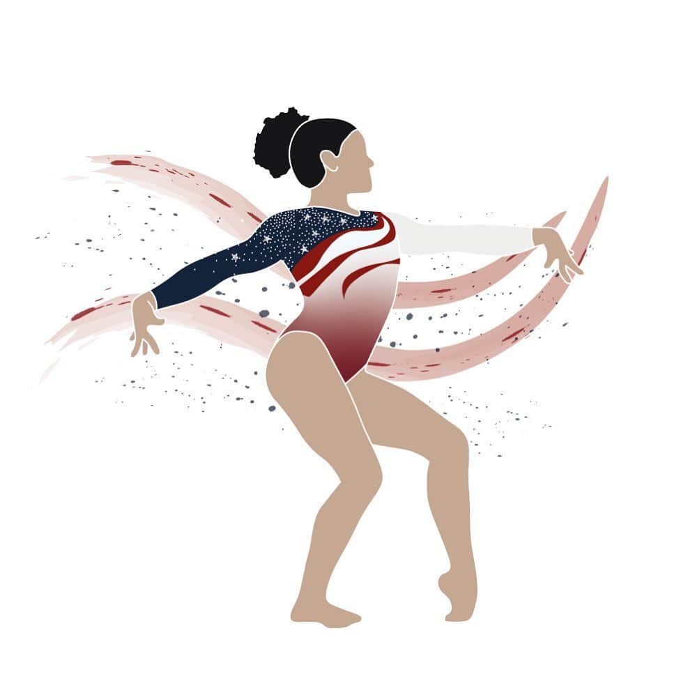 エミリー・チャンさんのインスタグラム写真 - (エミリー・チャンInstagram)「1000th post! 😯 @lauriehernandez was one of the first gymnasts I drew back in 2013! Thanks to everyone who’s stuck around here even though I don’t post consistently 😅☺️👋 #gymnastics」5月26日 23時58分 - flipflytumble