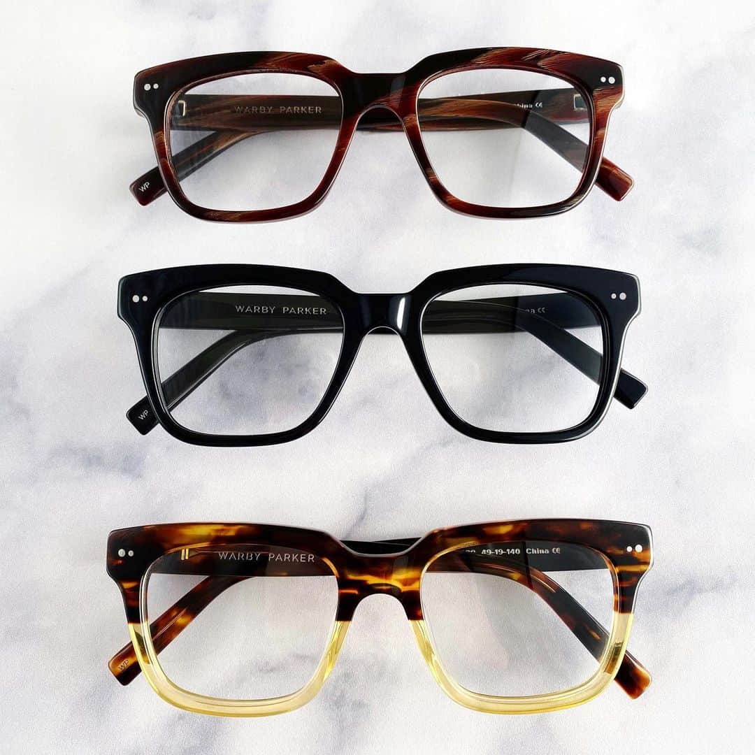 Warby Parkerのインスタグラム：「Surprise! We brought back our crowd-favorite Winston frame in three ⚠️new colors and updated it with our signature Graduated Rivets •● (Link in bio for a closer look!)」