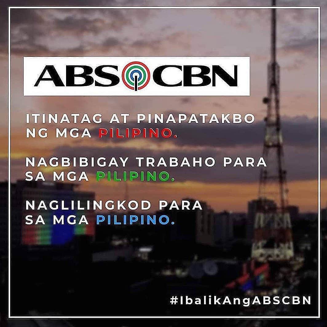 サム・ミルビーのインスタグラム：「Standing and praying for my ABS-CBN family today. #IbalikAngABSCBN」