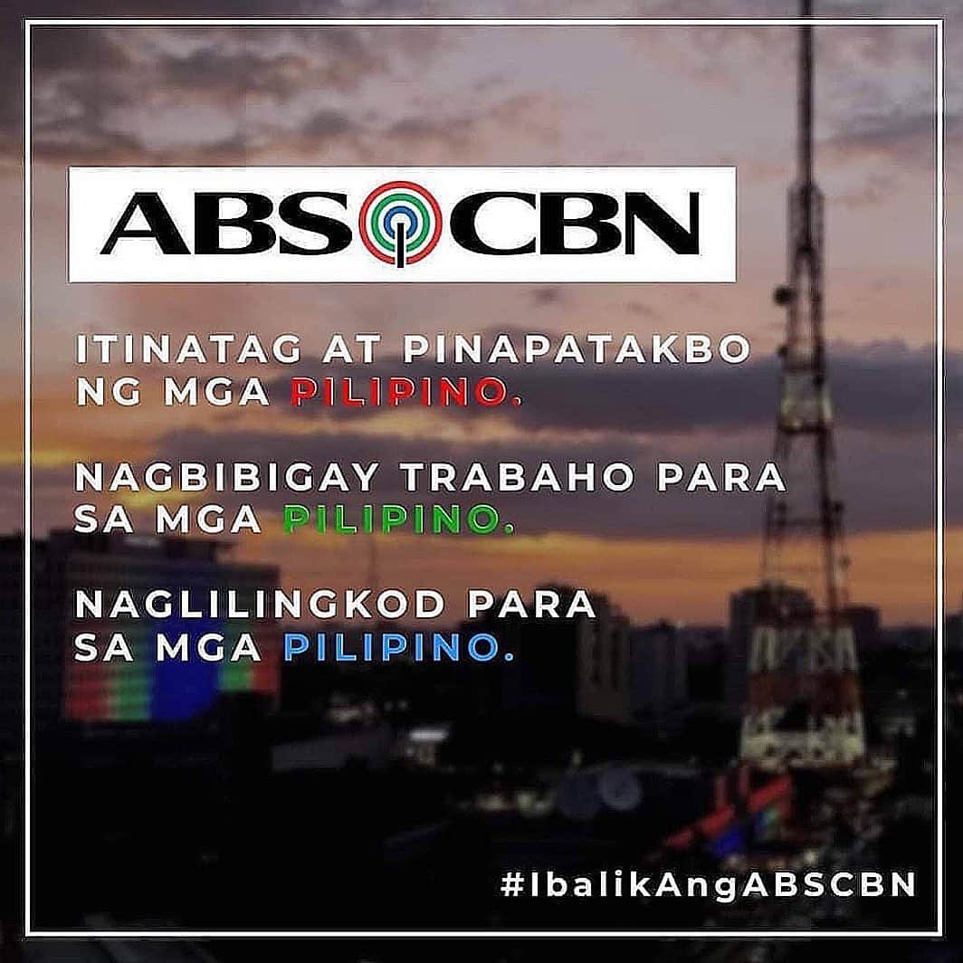 のインスタグラム：「Standing and praying for my ABS-CBN family today. #IbalikAngABSCBN」