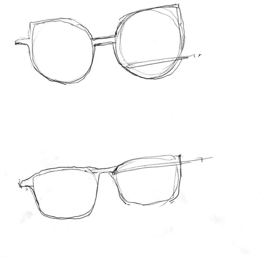 マサヒロマルヤマのインスタグラム：「Hand sketch #masahiromaruyama  #eyewear」
