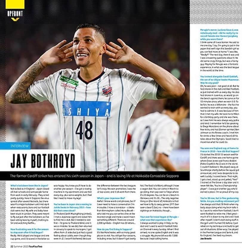 ジェイ・ボスロイドさんのインスタグラム写真 - (ジェイ・ボスロイドInstagram)「It’s been a while since I was in @fourfourtwouk but it was a nice chat.  Readers please enjoy 👍🏽 June issue  #fourfourtwo#magazine#jay48#japan#life#career#blessed#trustingod」5月26日 18時07分 - jaybothroyd