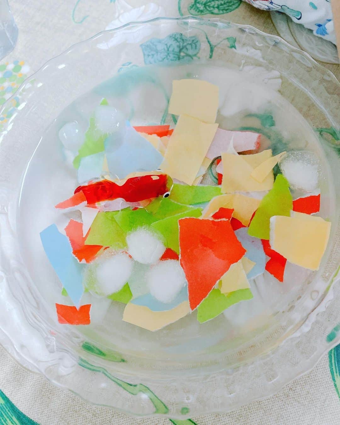 山口愛実のインスタグラム：「わー冷たそうと手を浸そうとすると 叩かれます 金魚の涼は許すのに母の涼は許されません  ひろしです。」