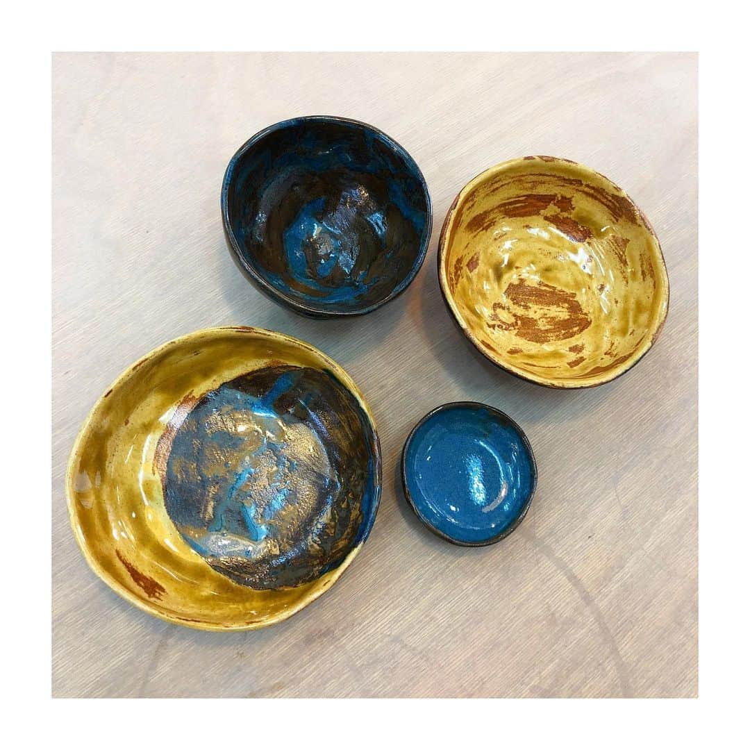 のインスタグラム：「🌜 新作マイ陶芸。 名付けて、お月様シリーズ。 満月・新月・三日月 に、見えなくも、ない…？ . . The new pottery made by me!=) I call them “The Moon series”. . . 早くまた @__y_u_g_a__ や @yuko.kitchen5 と陶芸したいな…🥺」