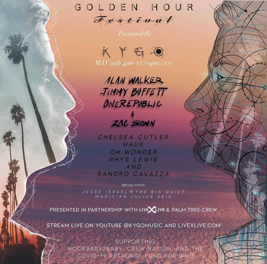 KYGOさんのインスタグラム写真 - (KYGOInstagram)「GOLDEN HOUR FESTIVAL, streaming live May 29th!  I'm celebrating my album launch with some amazing artists and finishing it off by performing songs from Golden Hour for the first time!」5月27日 1時04分 - kygomusic