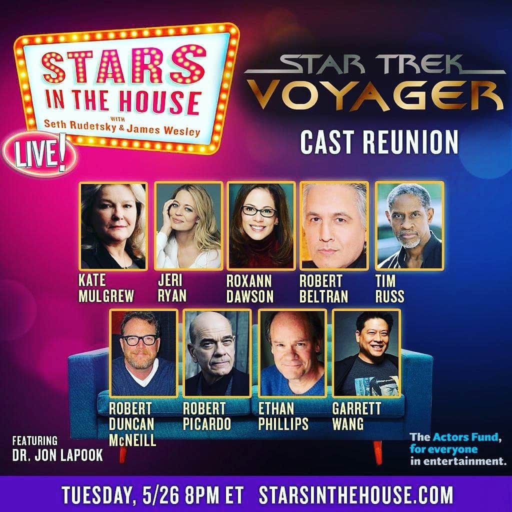 ジェリー・ライアンのインスタグラム：「Who’s joining us this evening...? (Benefits @theactorsfund )🖖🏼💗」