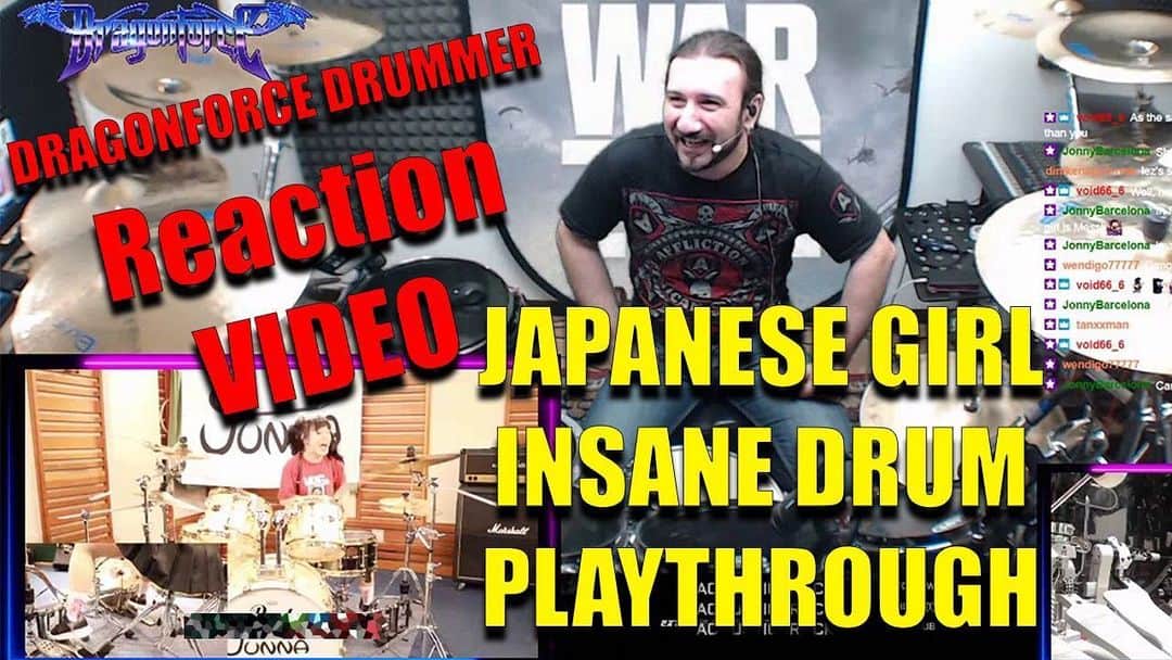 DragonForceさんのインスタグラム写真 - (DragonForceInstagram)「Video: DragonForce drummer @geeanzalone reacts to insane Japanese girl drum cover.  Link in bio!  Be sure to watch Gee's daily Twitch livestreams! #dragonforce #geeanzalone #twitch」5月27日 5時19分 - dragonforcehq