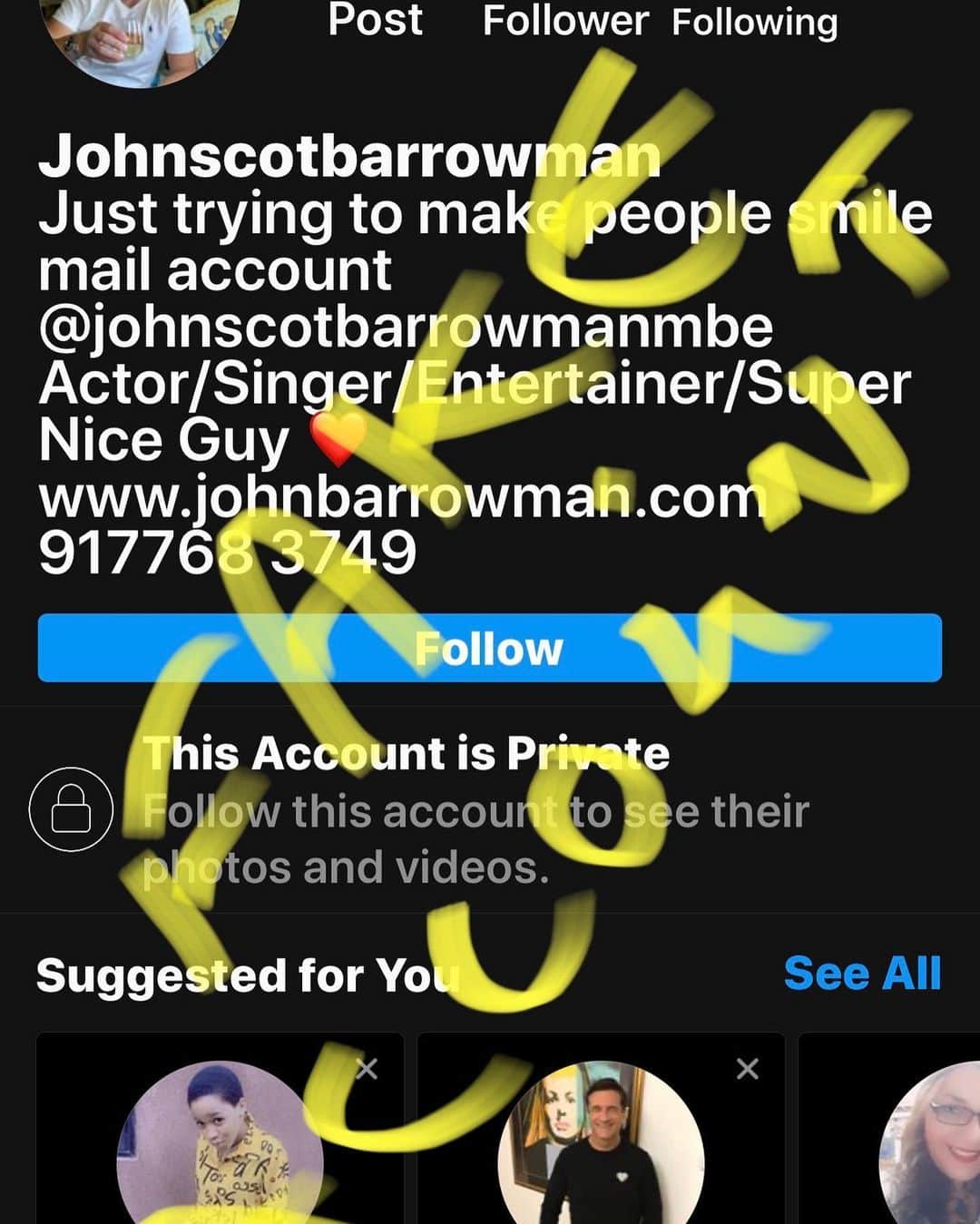 ジョン・バロウマンさんのインスタグラム写真 - (ジョン・バロウマンInstagram)「Another fake account everyone... do not follow them block and report please.  @johnscot_private is a fake account. Jb」5月27日 6時51分 - johnscotbarrowman