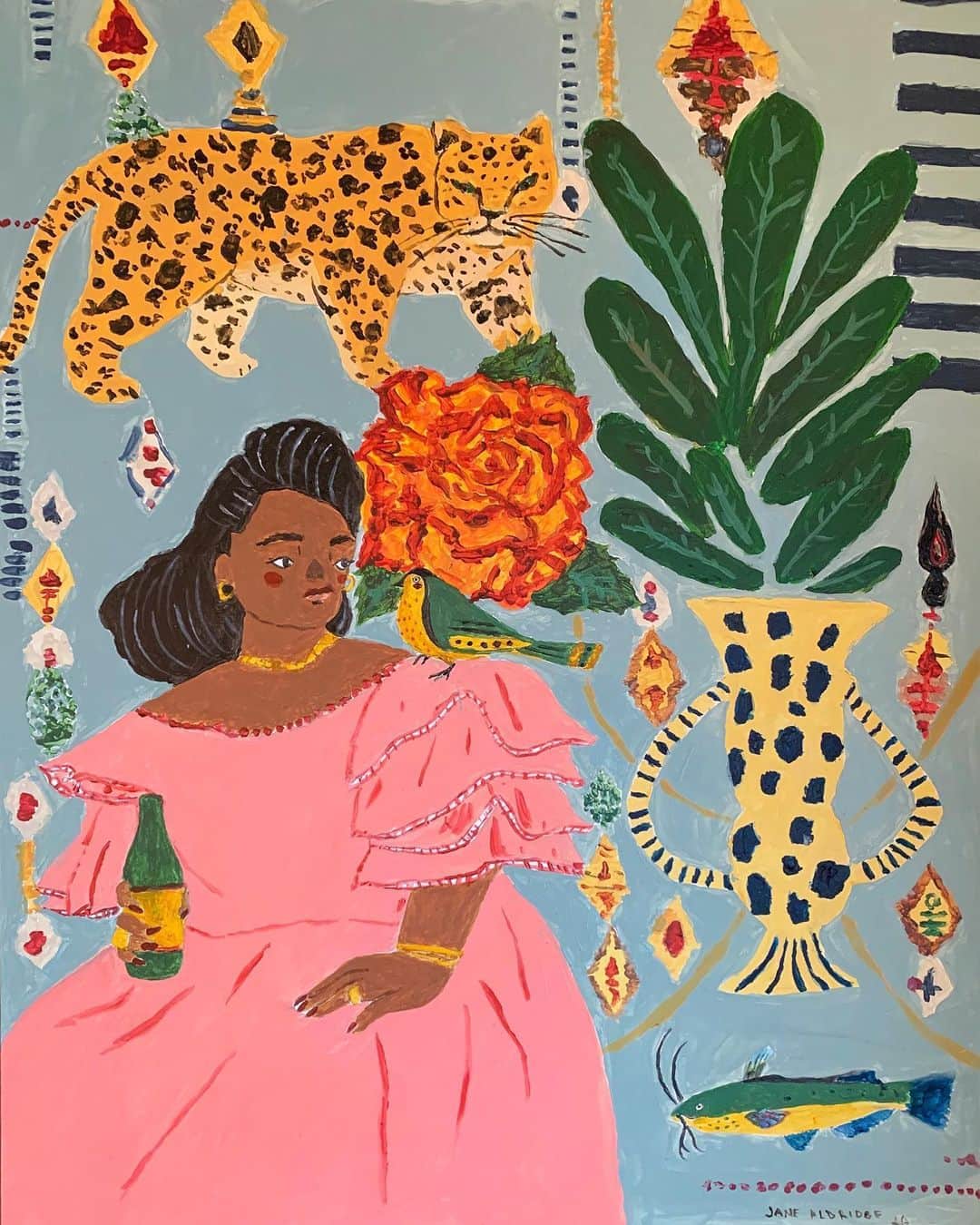 ジェーン・アルドリッジのインスタグラム：「I finished this painting over the weekend, perfect mental get away 🏠🎨 @janedashleyart」