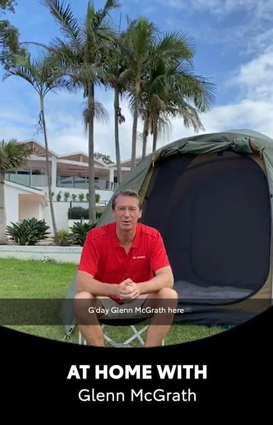 Toyota Australiaのインスタグラム：「Backyard camping, bike rides, and reminiscing about past Ashes tours. @glennmcgrath11 chats to us about how he’s keeping busy during isolation, for the first instalment of our ‘At home with…’ series #StayAtHome」