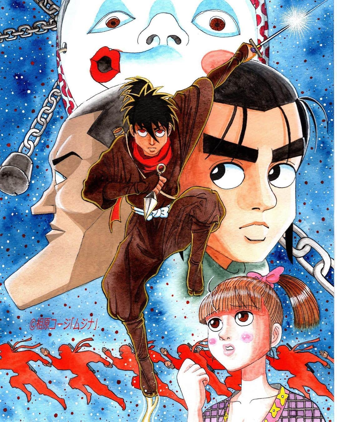 相原コージさんのインスタグラム写真 - (相原コージInstagram)「緊急事態宣言は解除されましたが『ムジナ』ぬりえをどうぞ。これは塗りごたえありますよ。　#ぬりえ　#ムジナ　#線画　#忍者　#漫画　#mujina #ninja #manga #coloringpicture」5月27日 14時35分 - kojiaihara