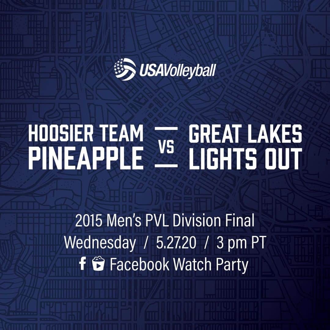 USA Volleyballさんのインスタグラム写真 - (USA VolleyballInstagram)「Grab your 🍿 and strap in! Capping off our Opens watch party week with one of the most FUN and EPIC battles in #USAVopen history! The 2015 Men's PVL Final between Hoosier Team Pineapple and Great Lakes Lights Out features stars like Lloy Ball, Jeff Ptak, Greg Petty and Ryan Stafford! You're not going to want to miss any of it! #USAVwatchparty  Head over to our Facebook now (link in bio) and set your reminders to watch it LIVE at 3pm PT! Share with your friends and family to watch together!」5月28日 3時00分 - usavolleyball
