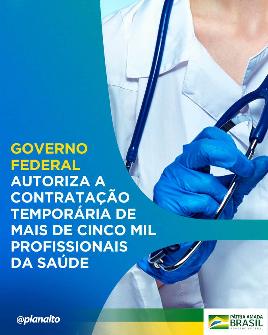 ジルマ・ルセフさんのインスタグラム写真 - (ジルマ・ルセフInstagram)「Portaria publicada no Diário Oficial da União desta terça-feira (26) autoriza a contratação temporária de 5.158 profissionais da área da saúde para suporte no enfrentamento à pandemia de #coronavírus. ⠀ Dentre as especialidades constam médicos, enfermeiros e fisioterapeutas intensivistas, nutricionistas, biomédicos, psicólogos, entre outras. O prazo de validade dos contratos será de até seis meses. ⠀ ⠀ Saiba mais: https://bit.ly/2AeBCq0 ⠀ ⠀ #PraCegoVer: imagem de profissional de saúde. Texto: "Governo Federal autoriza a contratação temporária de mais de cinco mil profissionais de saúde".」5月28日 3時35分 - presidenciadobrasil