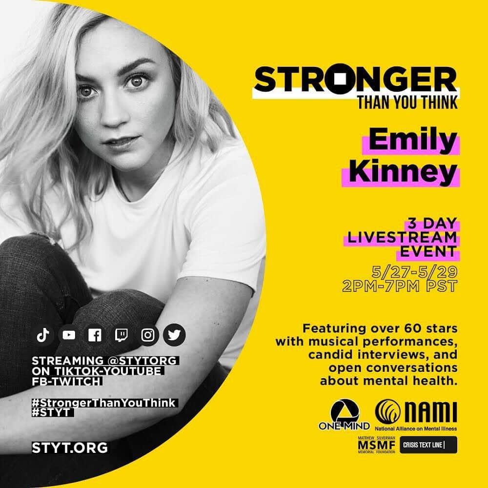 エミリー・キニーさんのインスタグラム写真 - (エミリー・キニーInstagram)「Hii! Join me on the #Strongerthanyouthink livestream event 5/27-5/29 from 2pm-7pm PST. I go on tomorrow, Thursday, 5/28 around 3pm! I’ll be talking a bit  about mental health and I’ll have a song for you. All money raised will benefit @namicommunicate Follow @stytorg for more info. Streams live on @stytorg official Facebook, YouTube, Twitch, and TikTok pages. See you tomorrow at 3! 💖☺️💫」5月28日 4時09分 - emmykinney