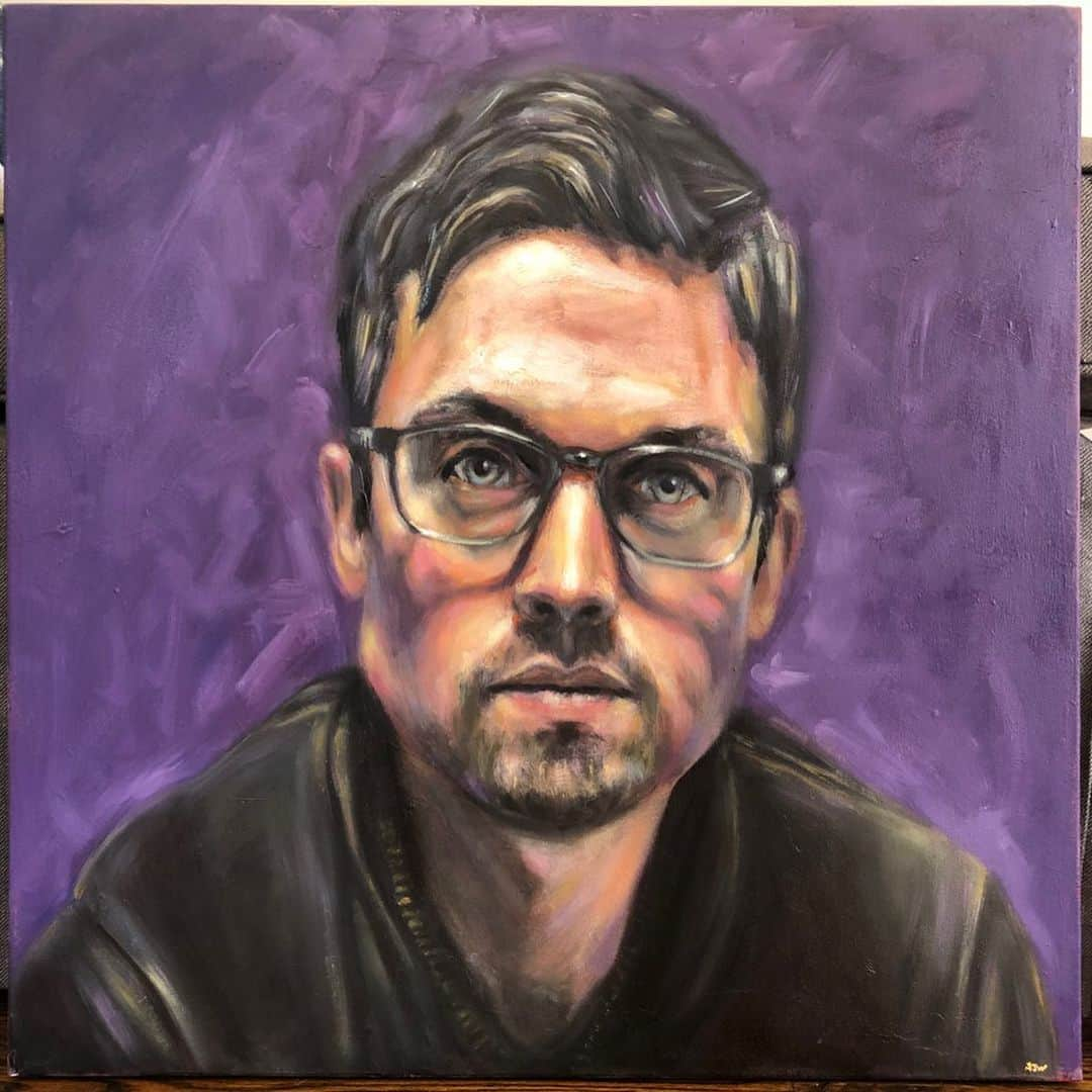 アンドリュー・J・ウェストさんのインスタグラム写真 - (アンドリュー・J・ウェストInstagram)「Maerty in Violet. 20”x20”. Started this one a couple years back. Just reworked it after learning some things and realizing how many opportunities I missed and how much further I could go with it.  Maybe I’ll push it even further after I learn more🤷🏻‍♂️. Btw, I appreciate all of you tolerating the art sharing. Nice to be painting regularly during this extended pause. I’m determined to improve! #oiloncanvas #oilportrait」5月28日 4時10分 - andrewjwest