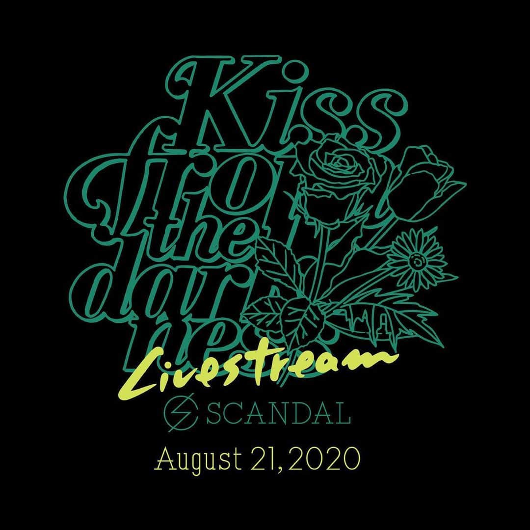SCANDALさんのインスタグラム写真 - (SCANDALInstagram)「2020.08.21 SCANDAL WORLD TOUR 2020 “Kiss from the darkness” Livestream‬  国内ツアー中止を受け、幻となってしまった本ツアーを結成14周年記念日の8/21(金)に一夜限りの生配信ライブとしてお届けいたします！‬ ‪※本公演は有料の生配信ライブとなります。‬ ‪  本日、22:00〜チケット販売開始‬ ‪#scandal #kftd ‬」5月27日 20時01分 - scandal_band_official