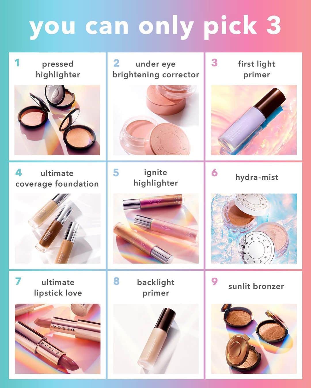 BECCAさんのインスタグラム写真 - (BECCAInstagram)「Which 3 did you choose? Let us know below ✨」5月28日 0時12分 - beccacosmetics