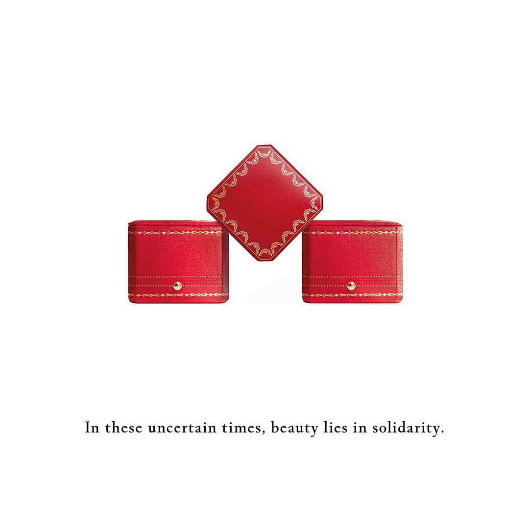 のインスタグラム：「The Maison has always been guided by the idea of making every moment precious. We are pleased to announce that select Cartier boutiques have reopened their doors, with modified service and additional health and safety precautions.」