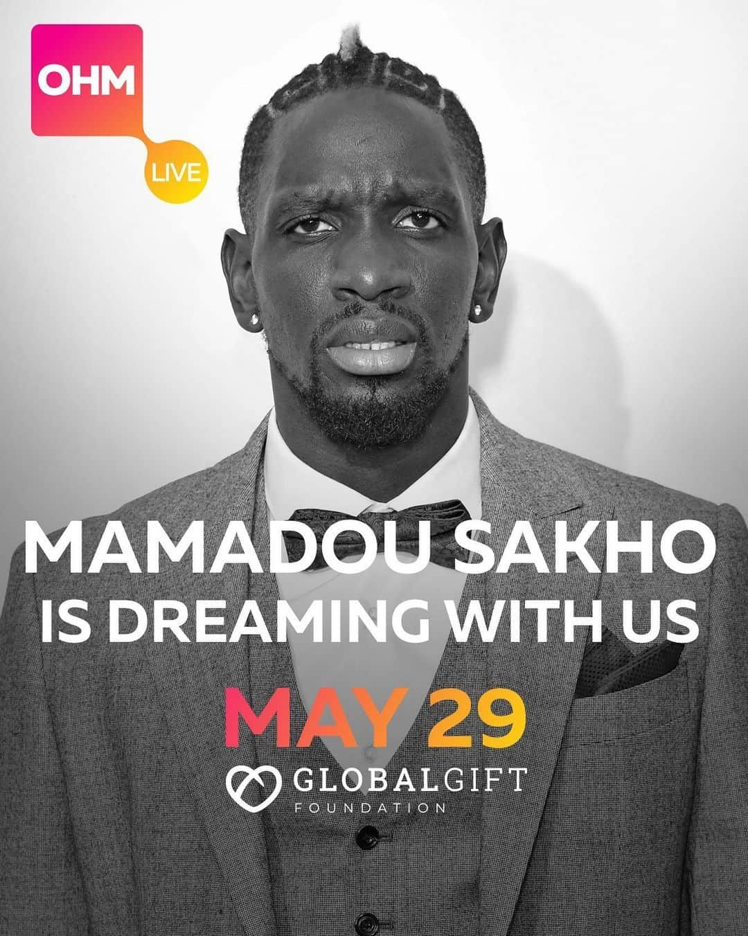 ママドゥ・サコーのインスタグラム：「Let’s connect our dreams and celebrate one humanity at OHM Live on May 29 !  Dream with us and @globalgiftfoundation helping us raise funds for the Dream Fund to support COVID-19 initiatives around the planet. Don’t forget to share your dream on ohm.contellation.art . . #DreamWithUs #OHMLive #Dream4Humanity #GlobalGifters #GlobalGiftFoundation」